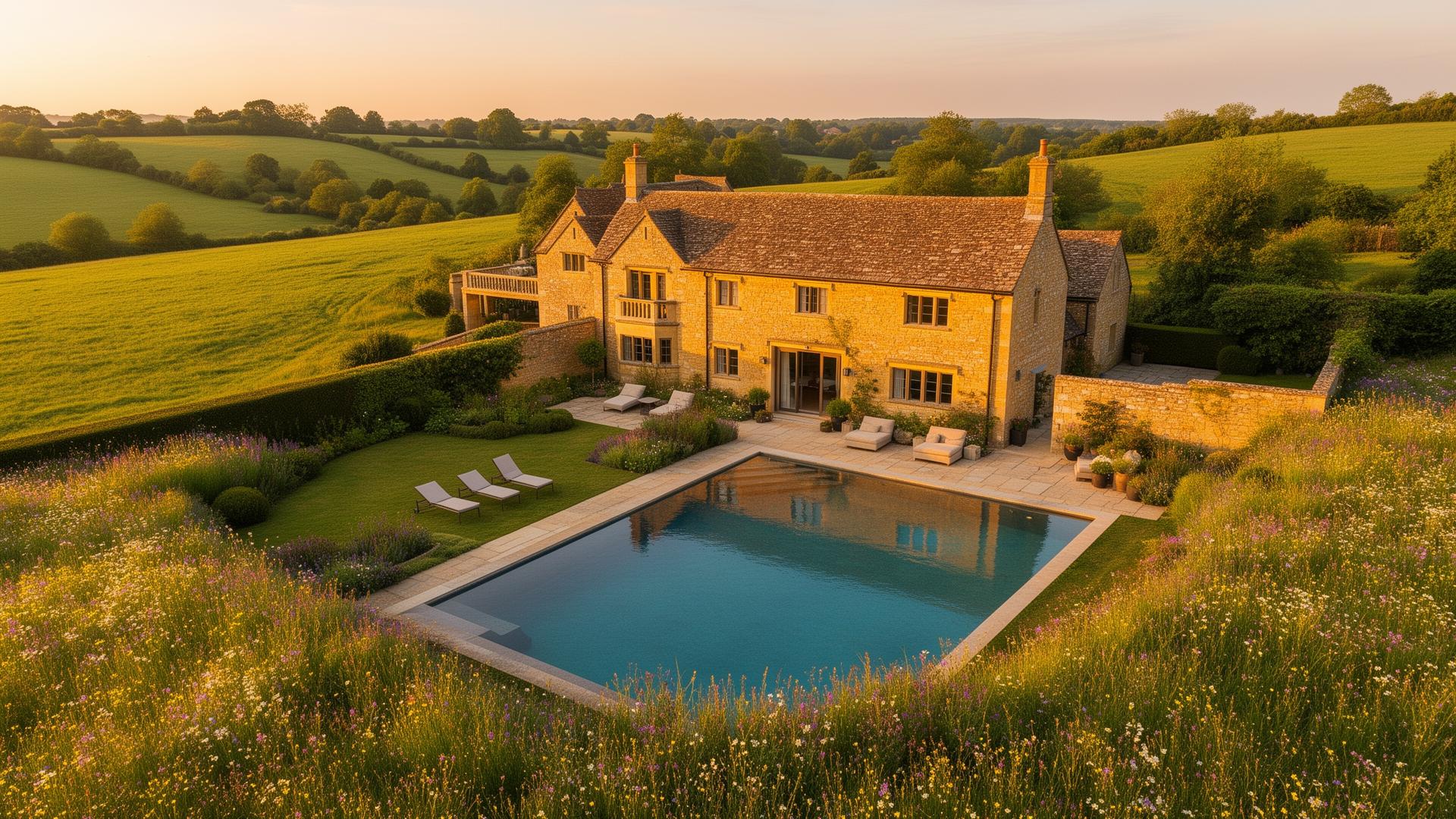 Natural swimming pool in Chipping Norton, Cotswolds