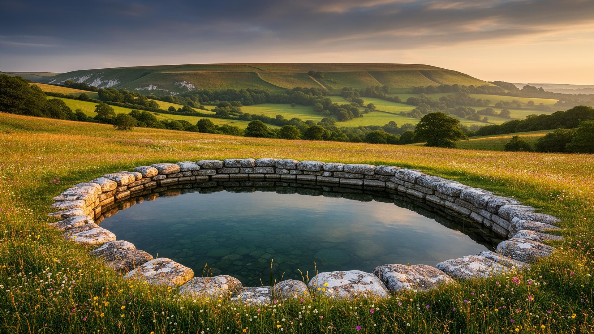 Natural swimming pool in Dorking, Surrey Hills