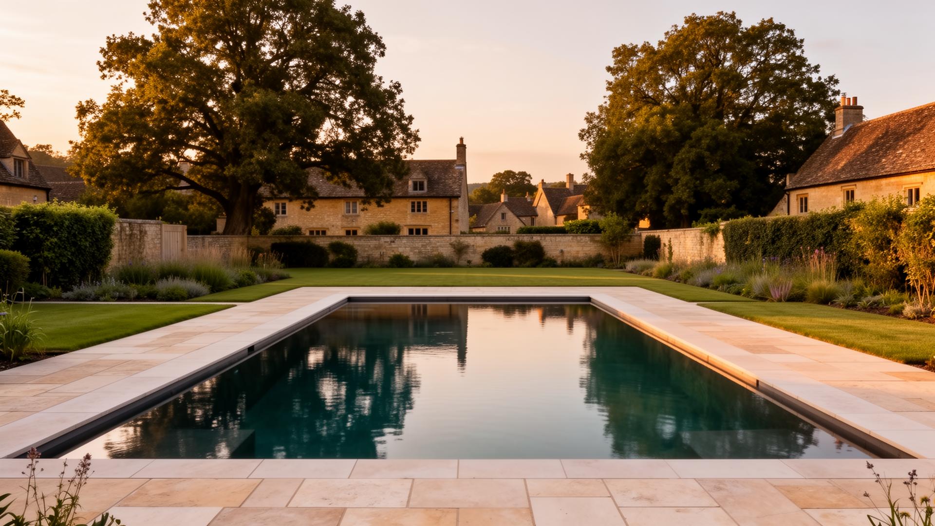 Natural swimming pool in Moreton-in-Marsh, Cotswolds