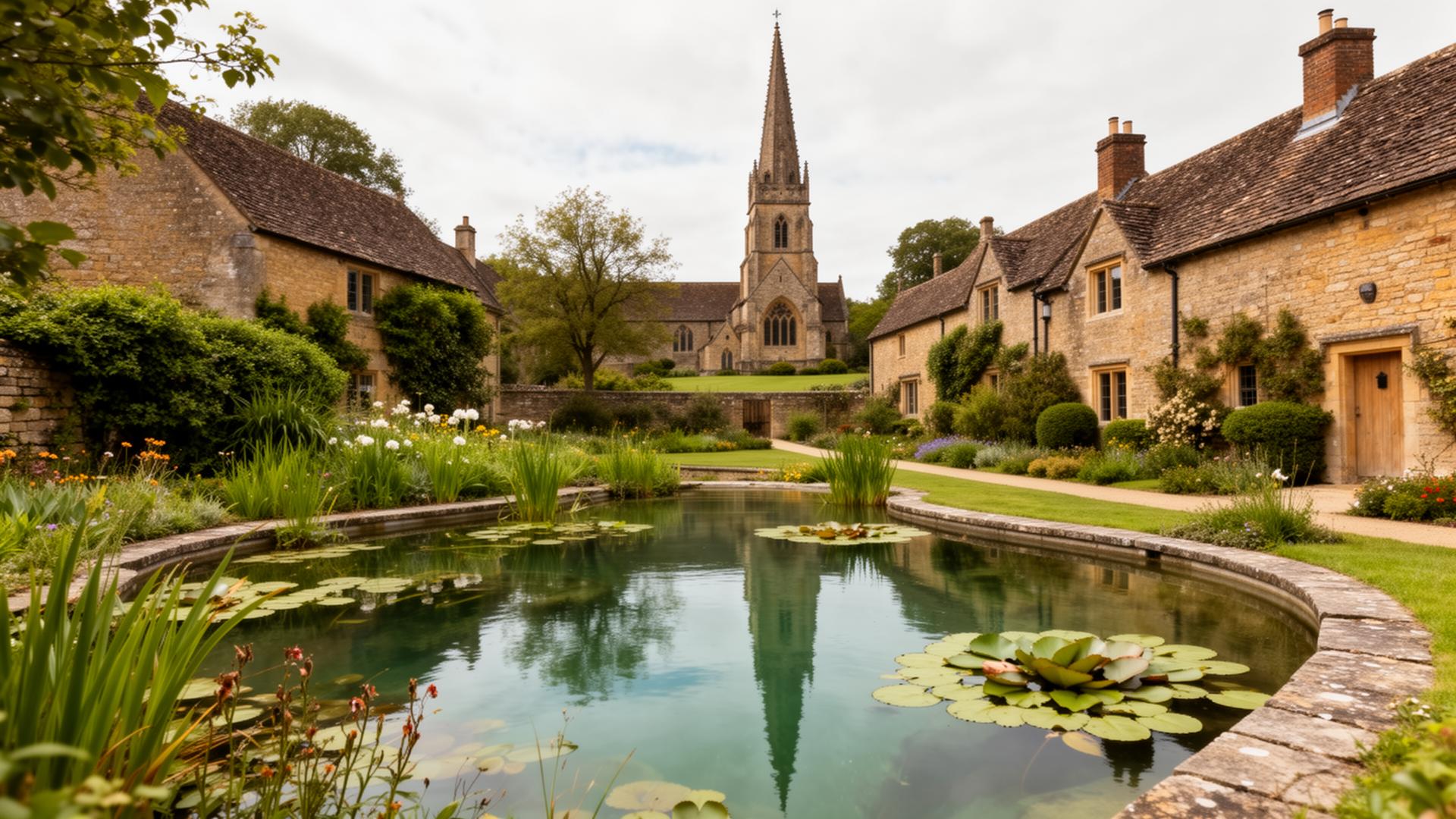 Natural swimming pool in Northleach, Cotswolds